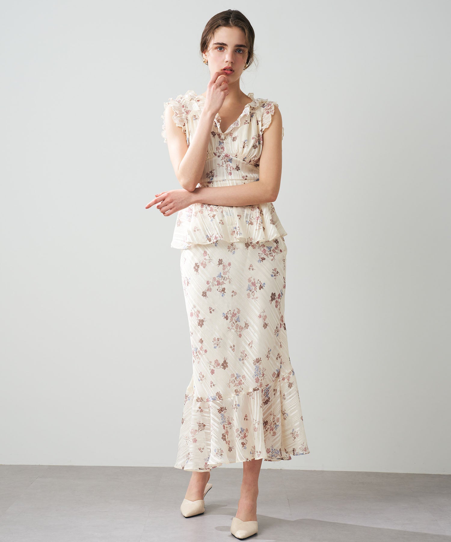 【預訂】亮片條紋花束裙