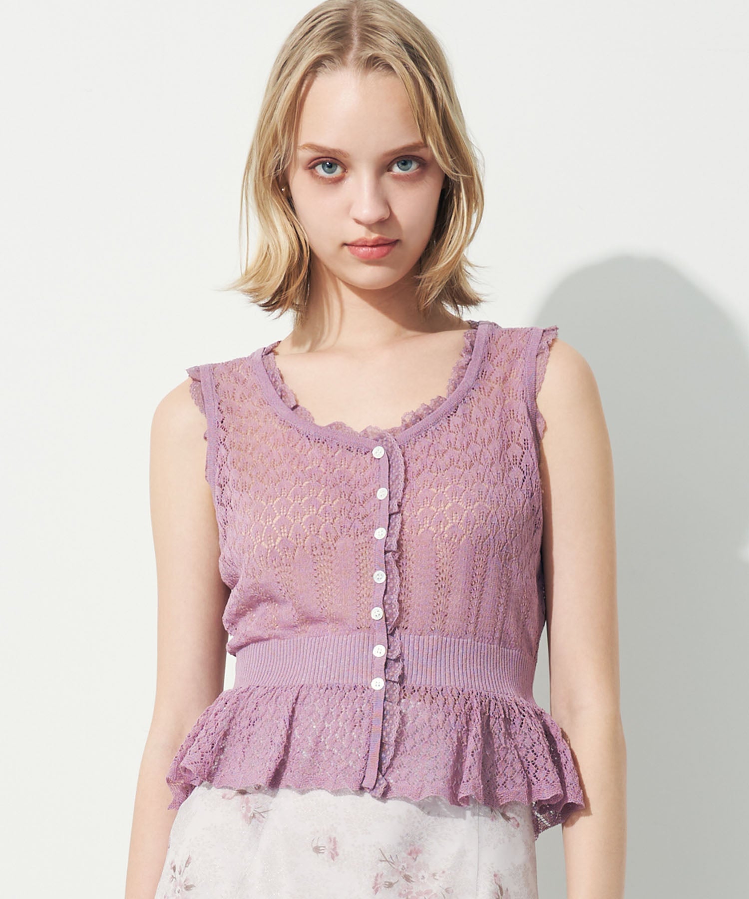 シアーアイレットMIXニット