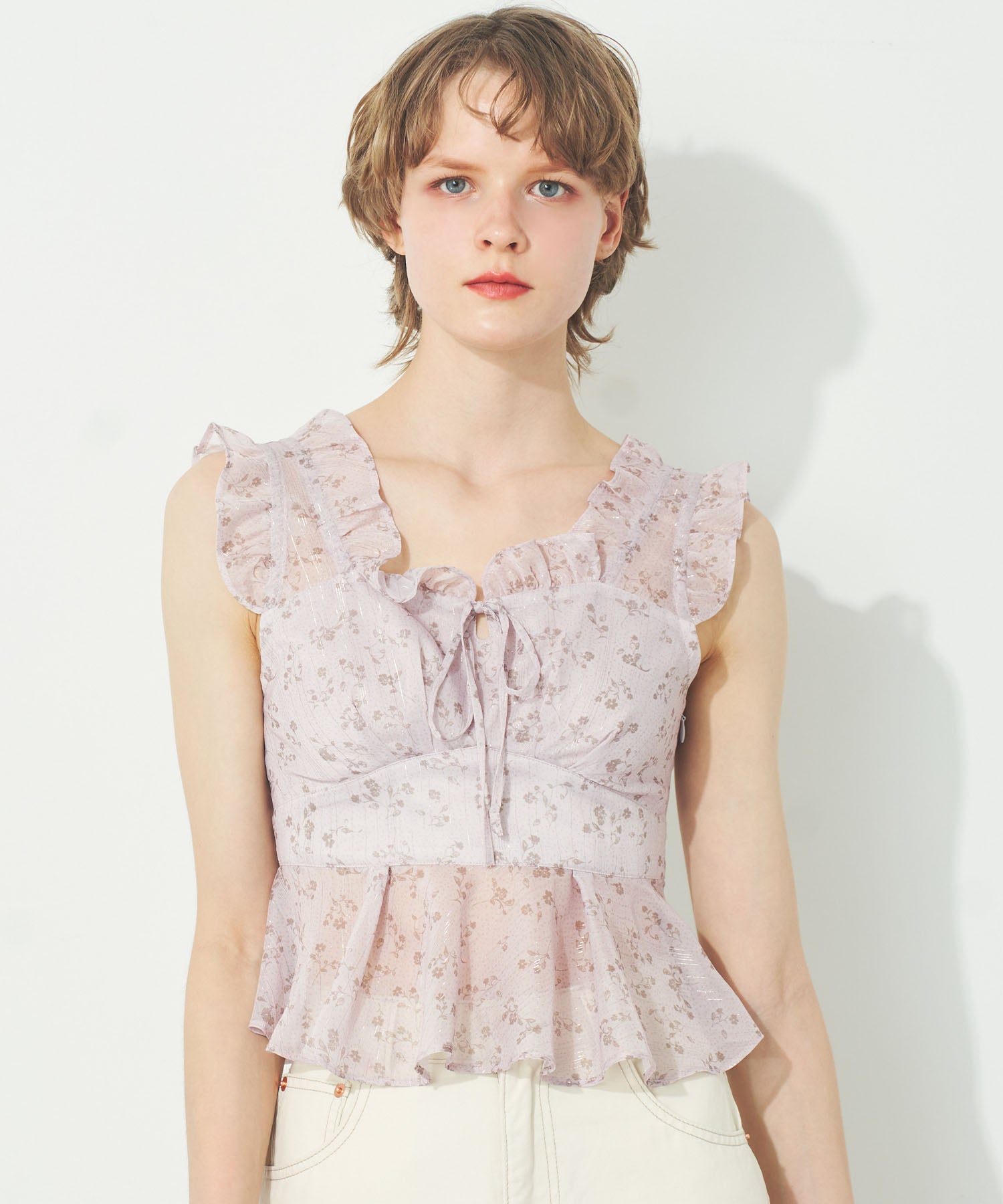 ラメドットフルールブラウス