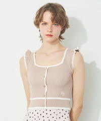 スクエアネックリブニット