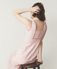 ギンガムチェックロングワンピース