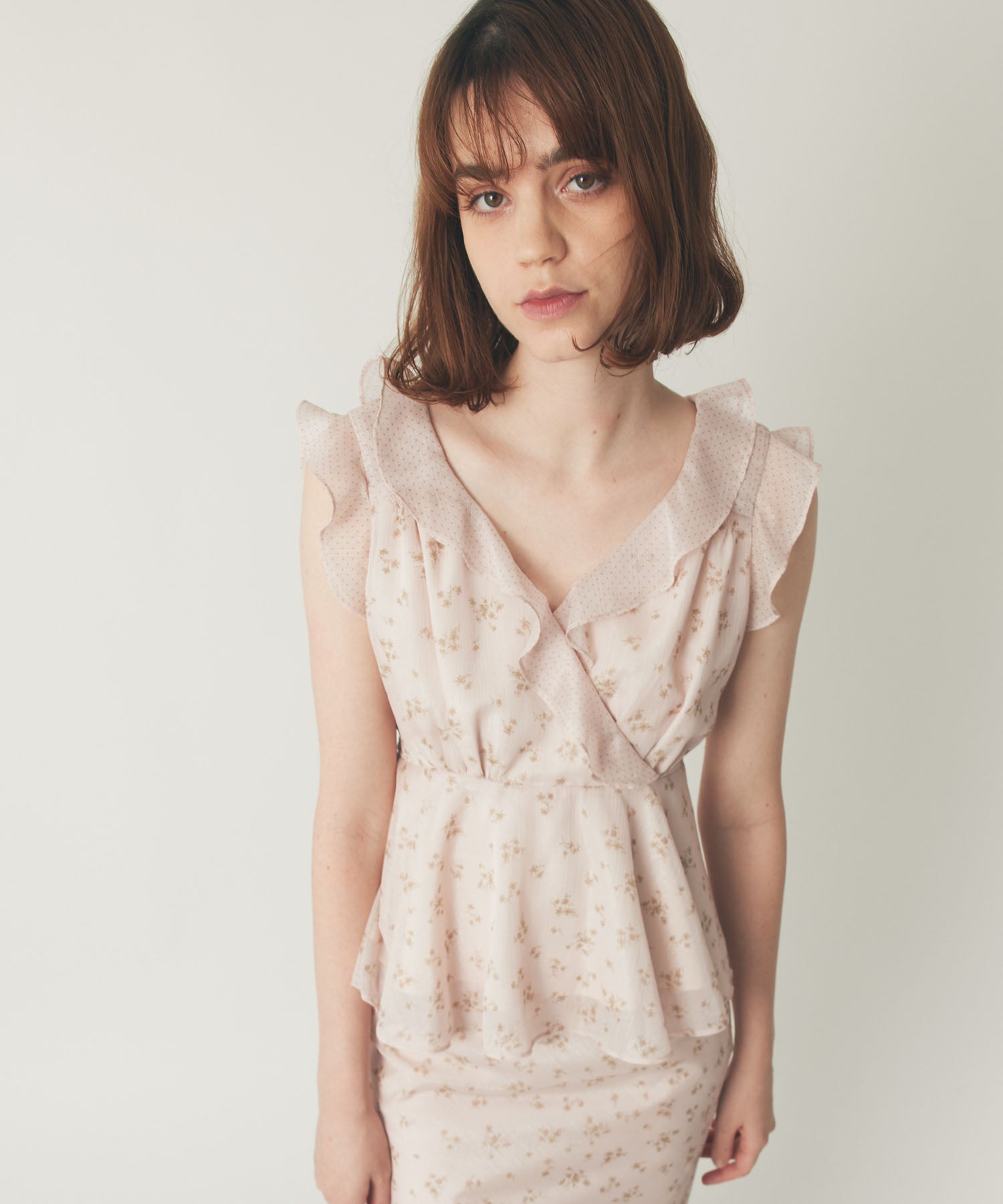 ドットフルールMIXブラウス