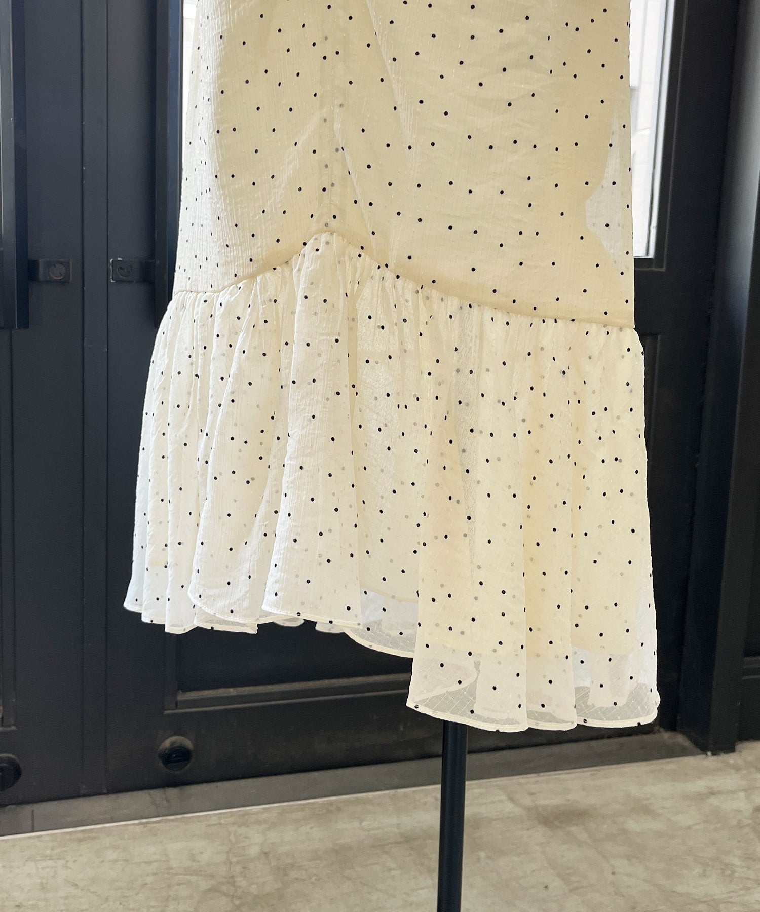 植絨圓點女士半身裙