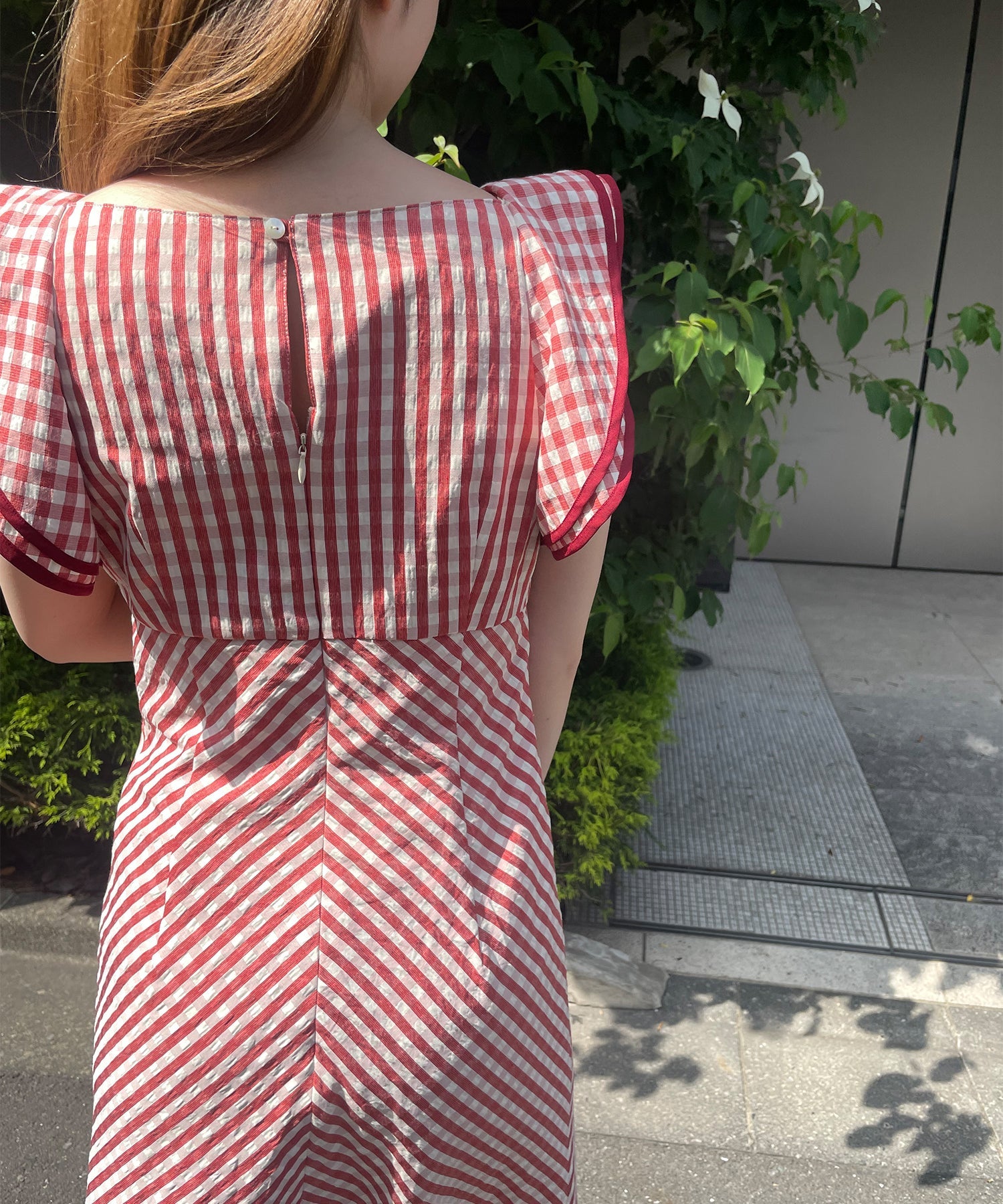Frill shoulder dress