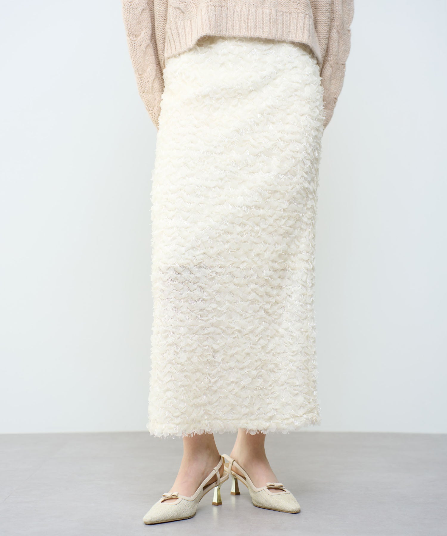 Embroidered lace skirt