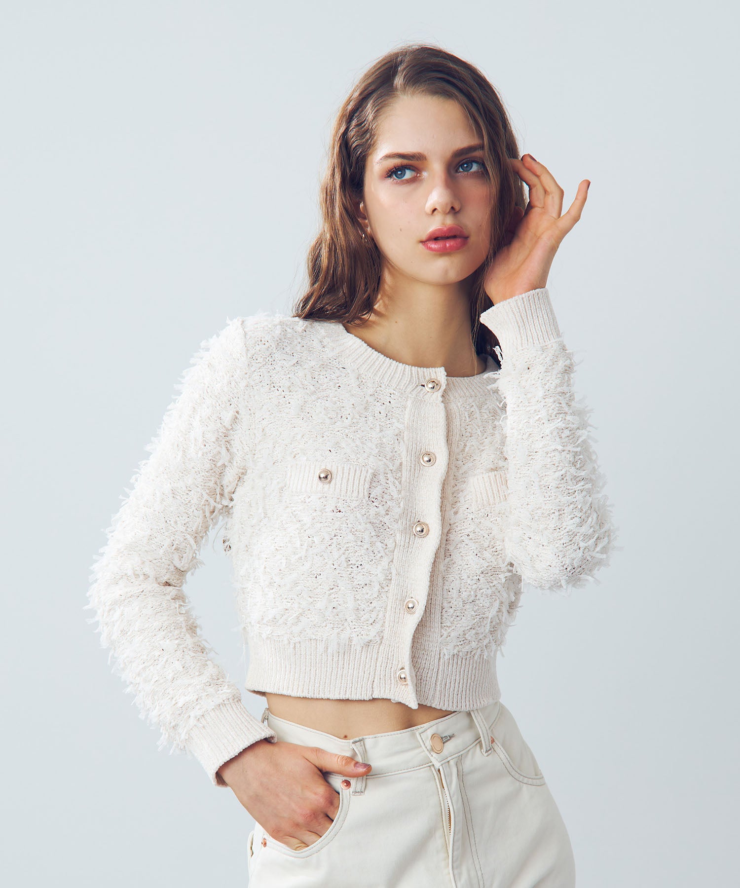 リボンフリンジカーディガン