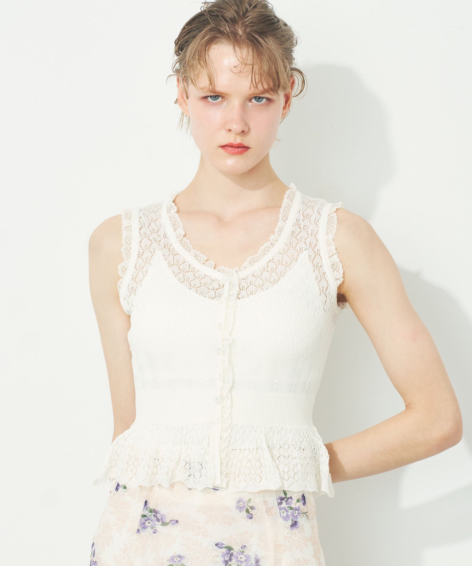 シアーアイレットMIXニット