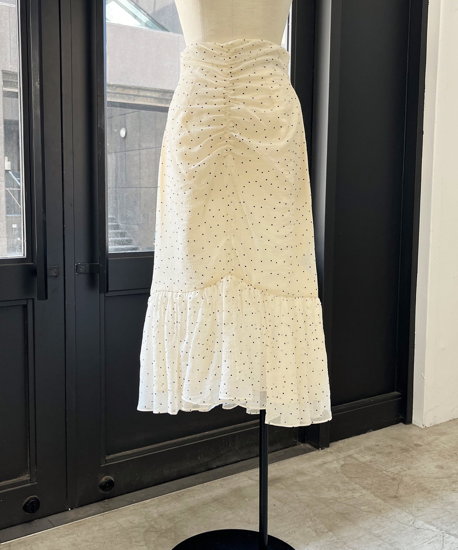 植絨圓點女士半身裙