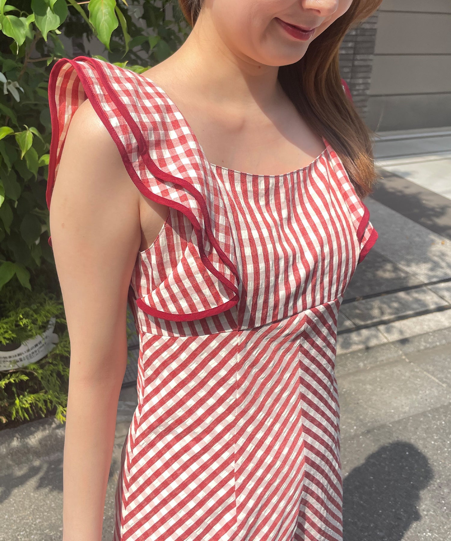 Frill shoulder dress