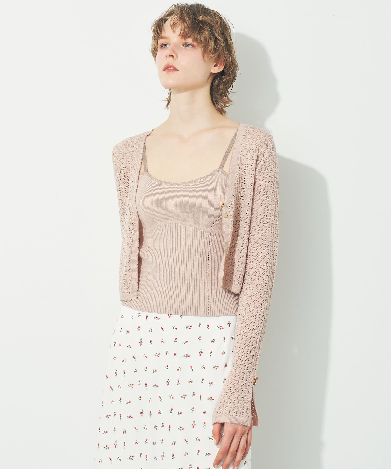 キャミセットアイレットカーディガン