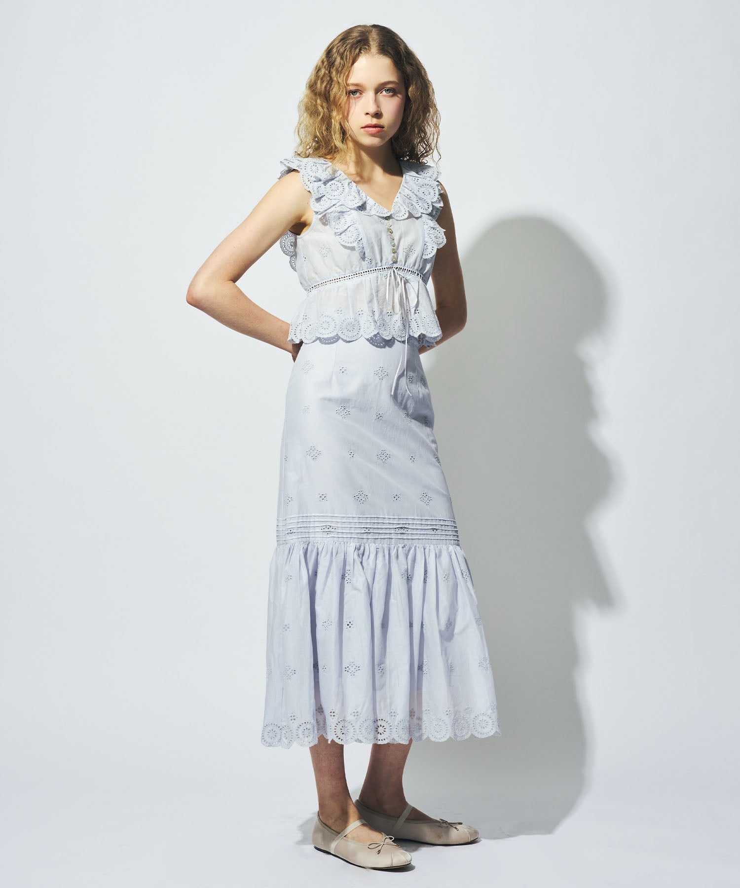 コットンボイルフラワーブラウス