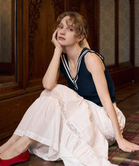 レースMIXティアードスカート