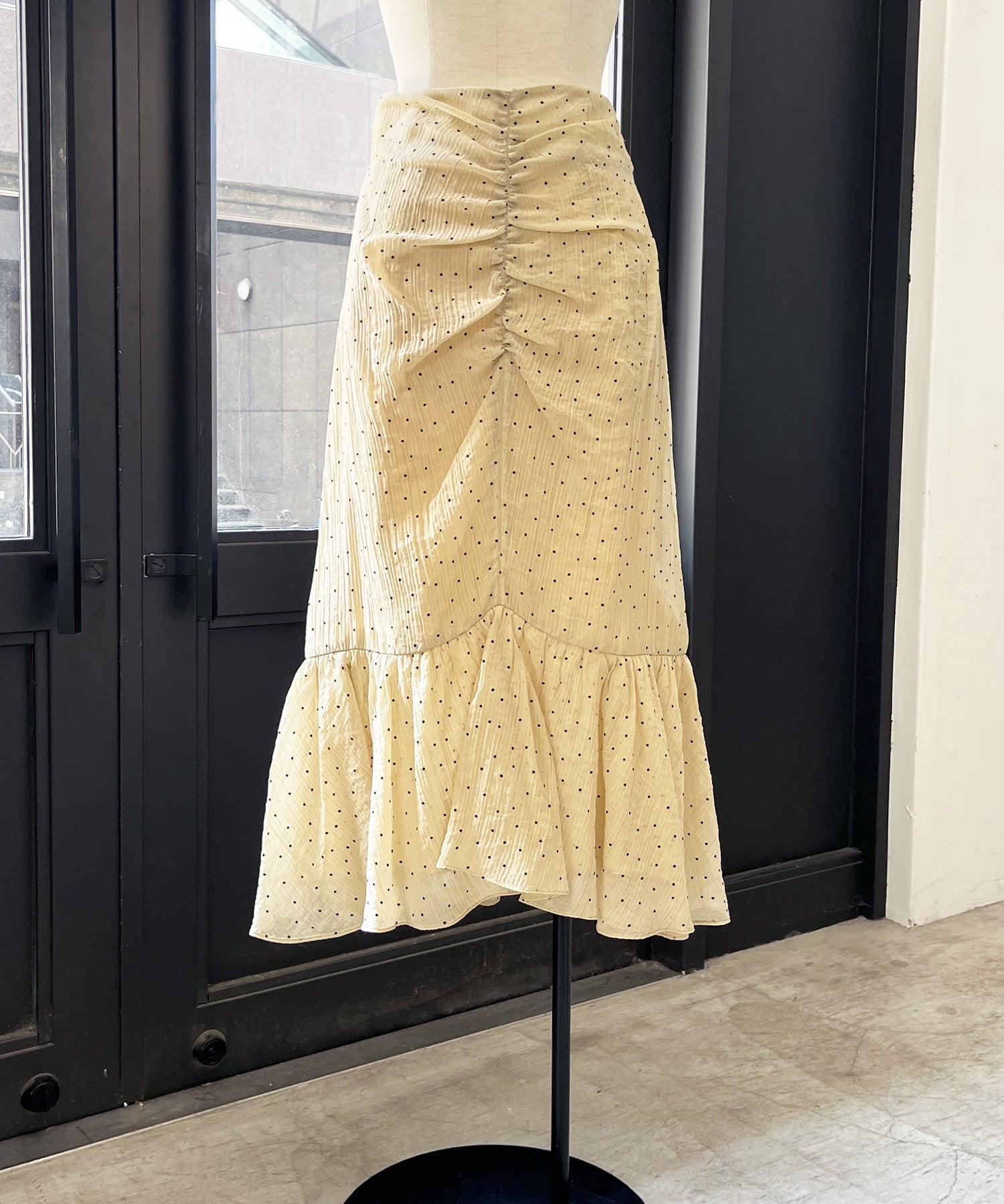 植絨圓點女士半身裙