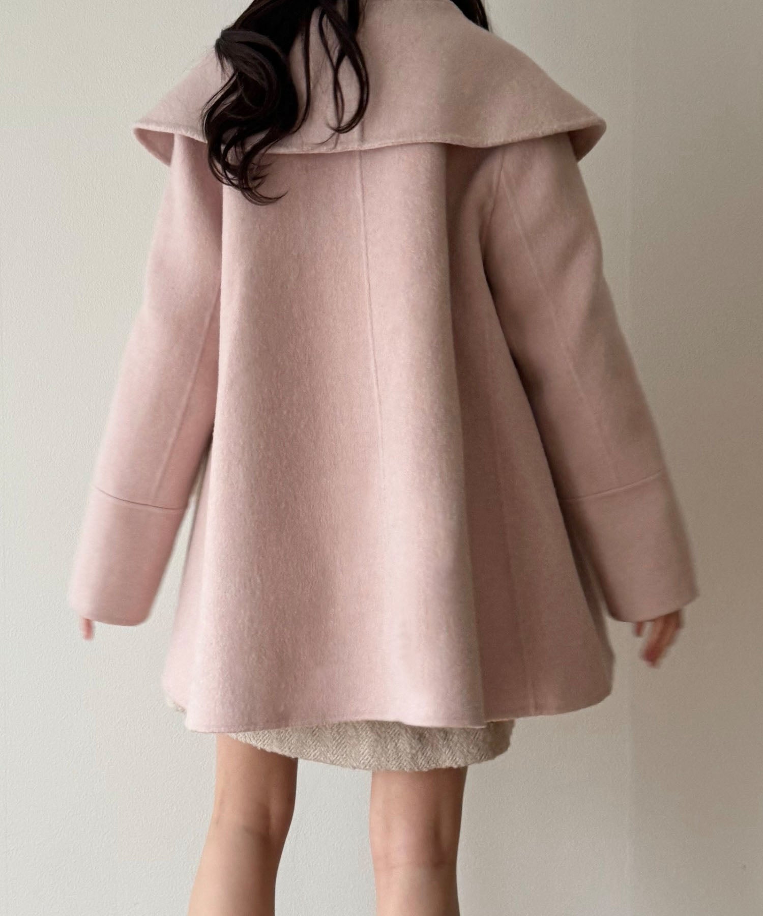 毛皮口袋喇叭外套