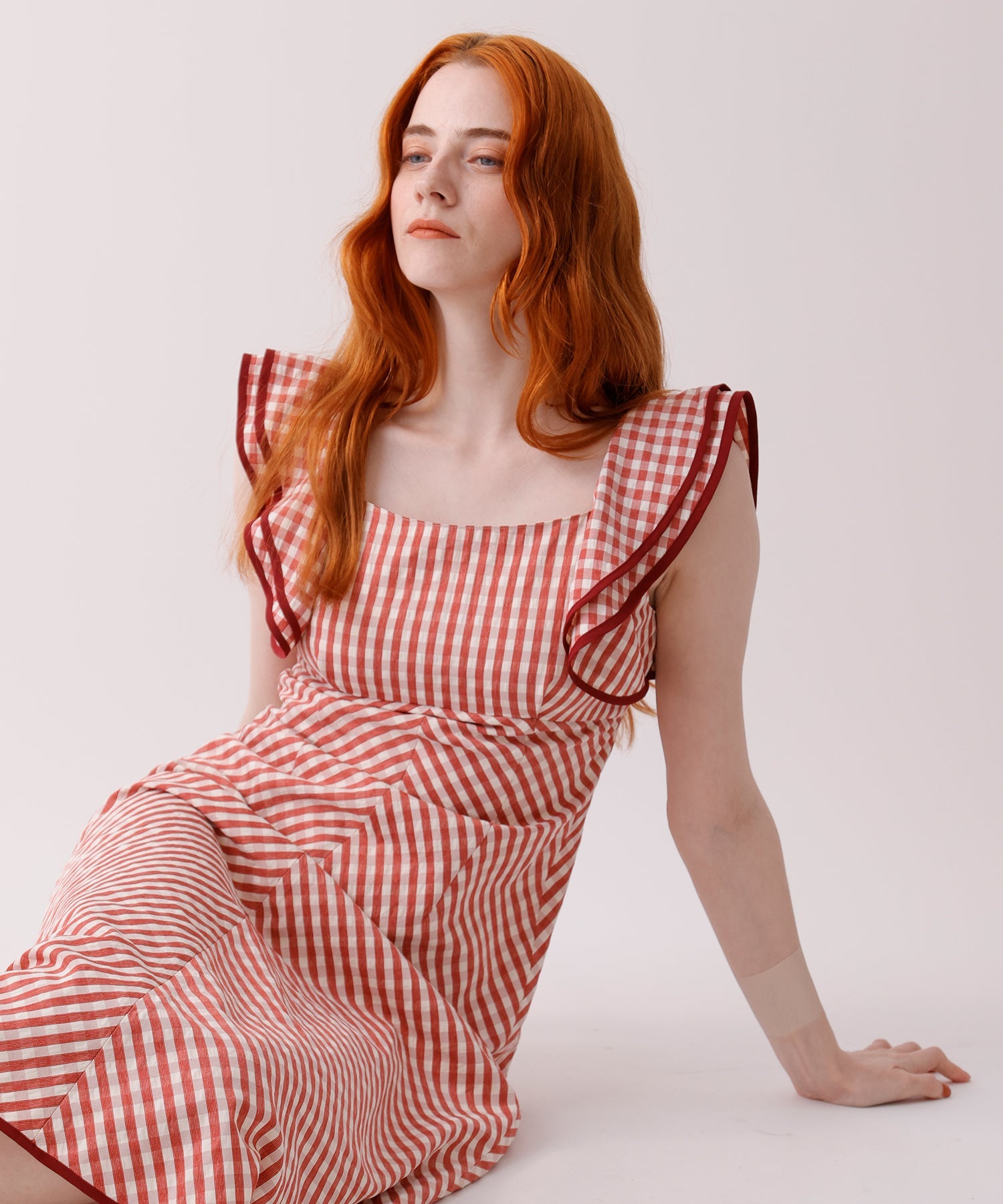 Frill shoulder dress