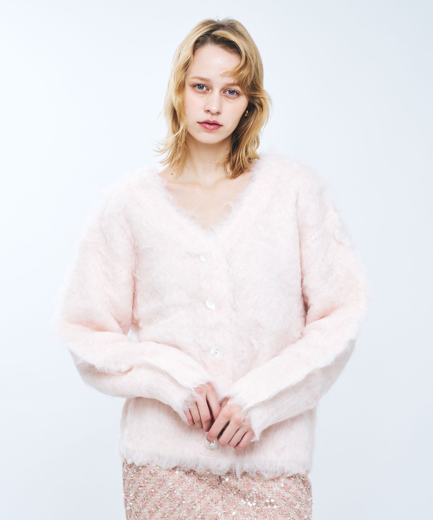 ブラッシュドシャギーカーディガン