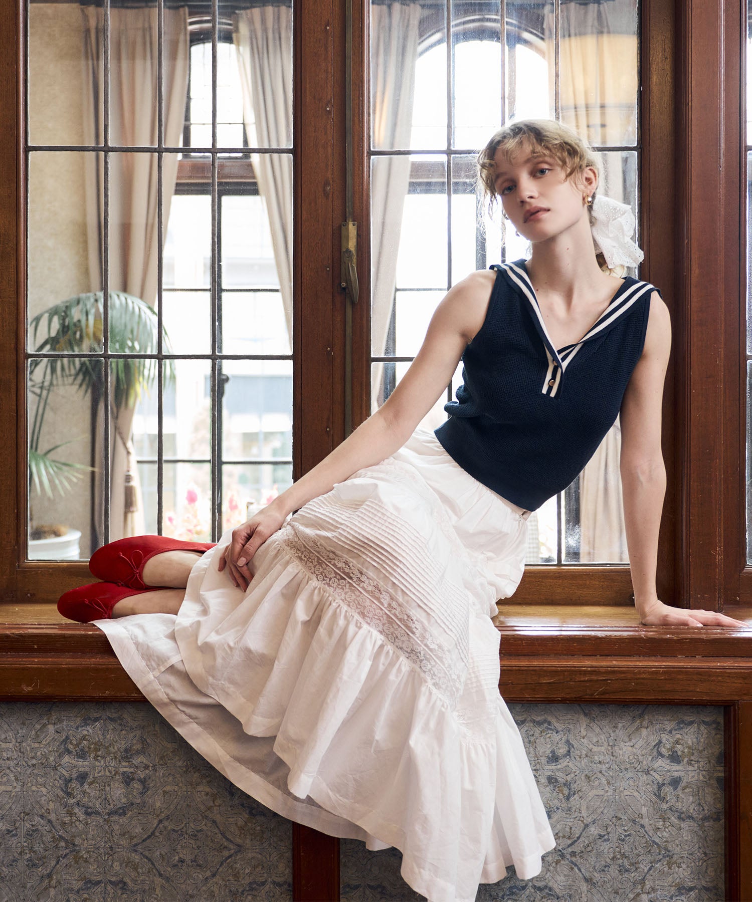 セーラーカラーマリンニット