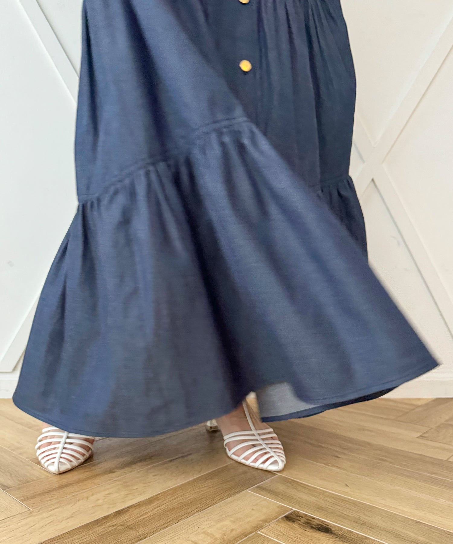 牛仔疊層連身裙