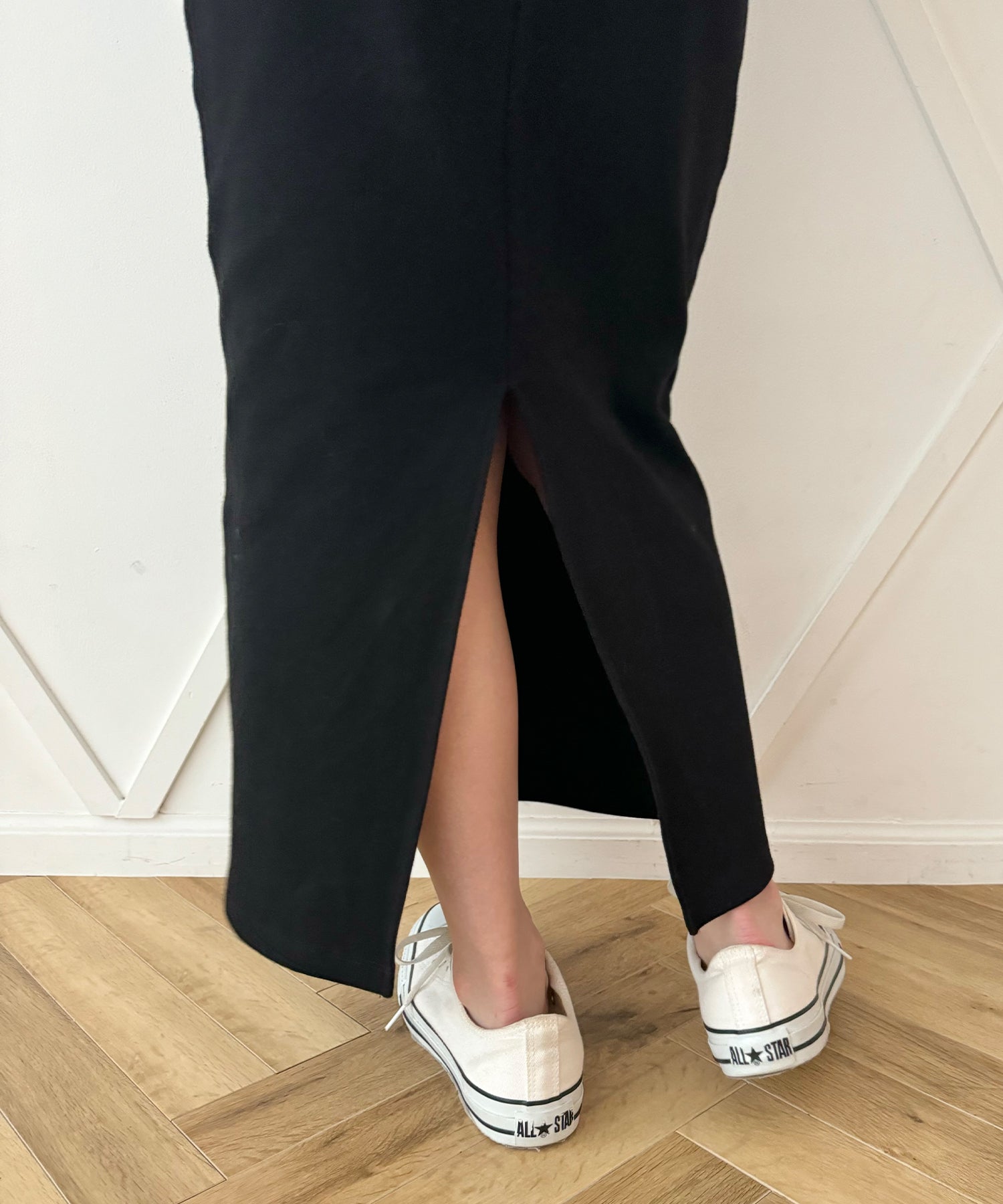 圓點緊身胸衣羅紋連身裙