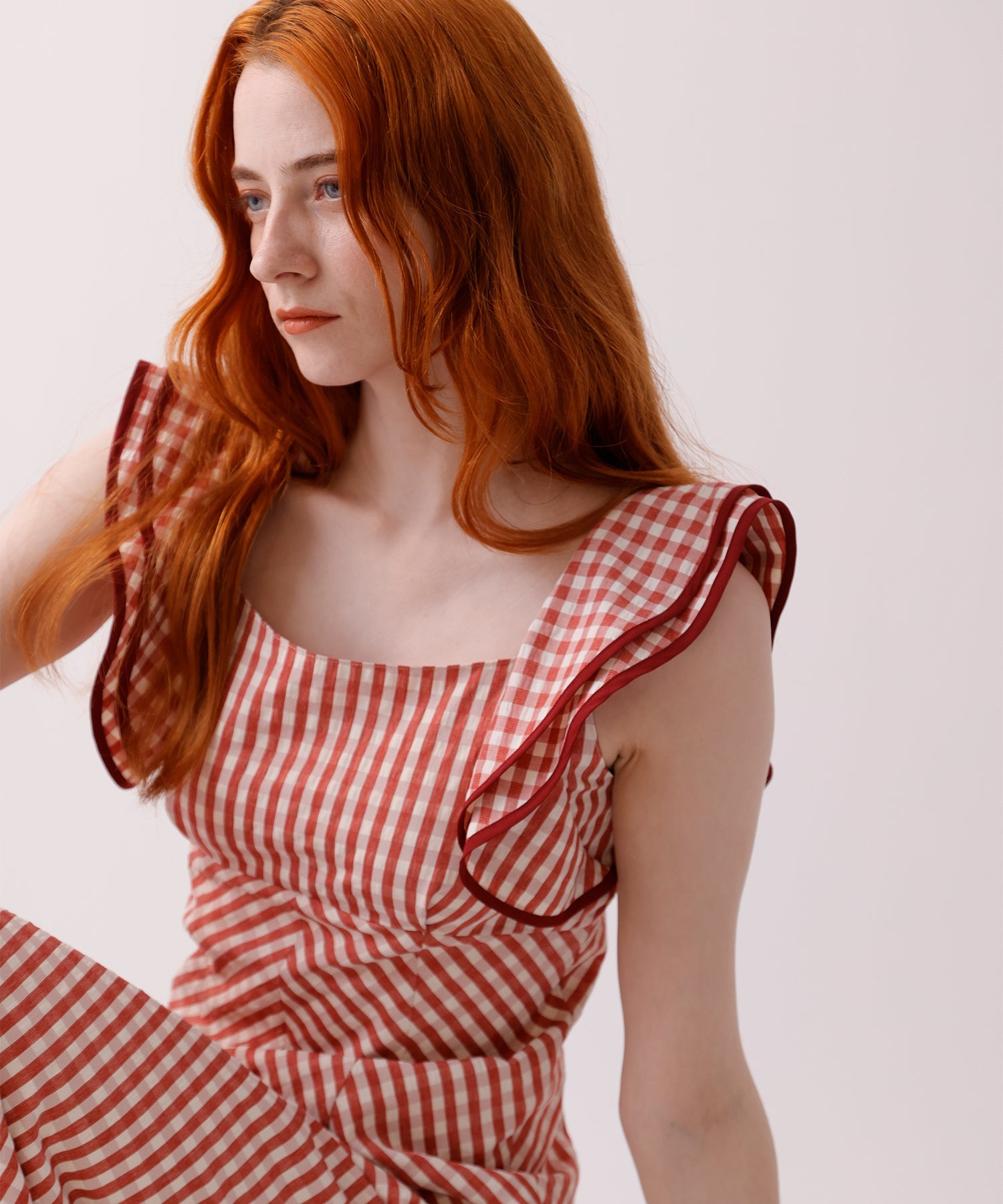 Frill shoulder dress