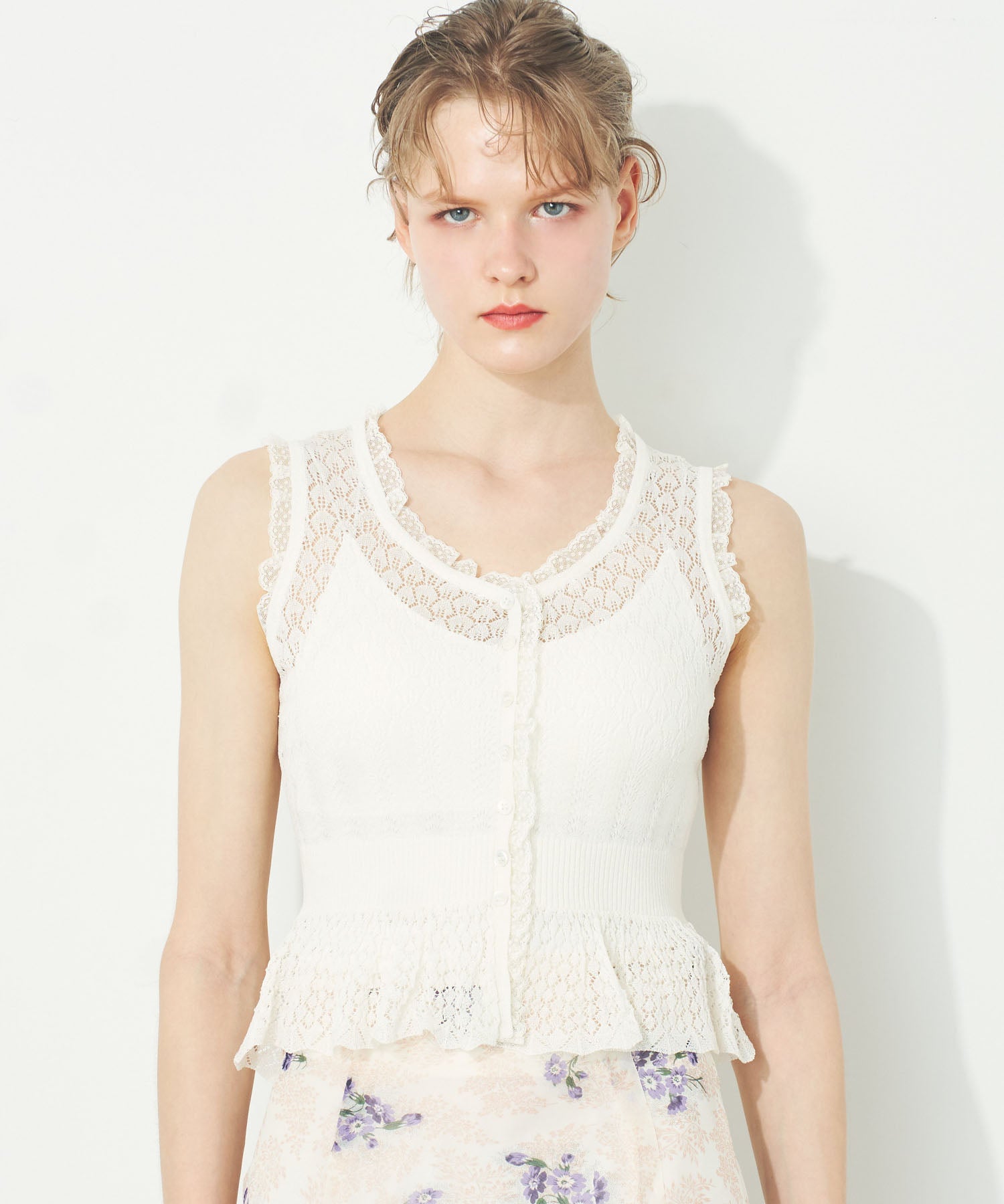 シアーアイレットMIXニット