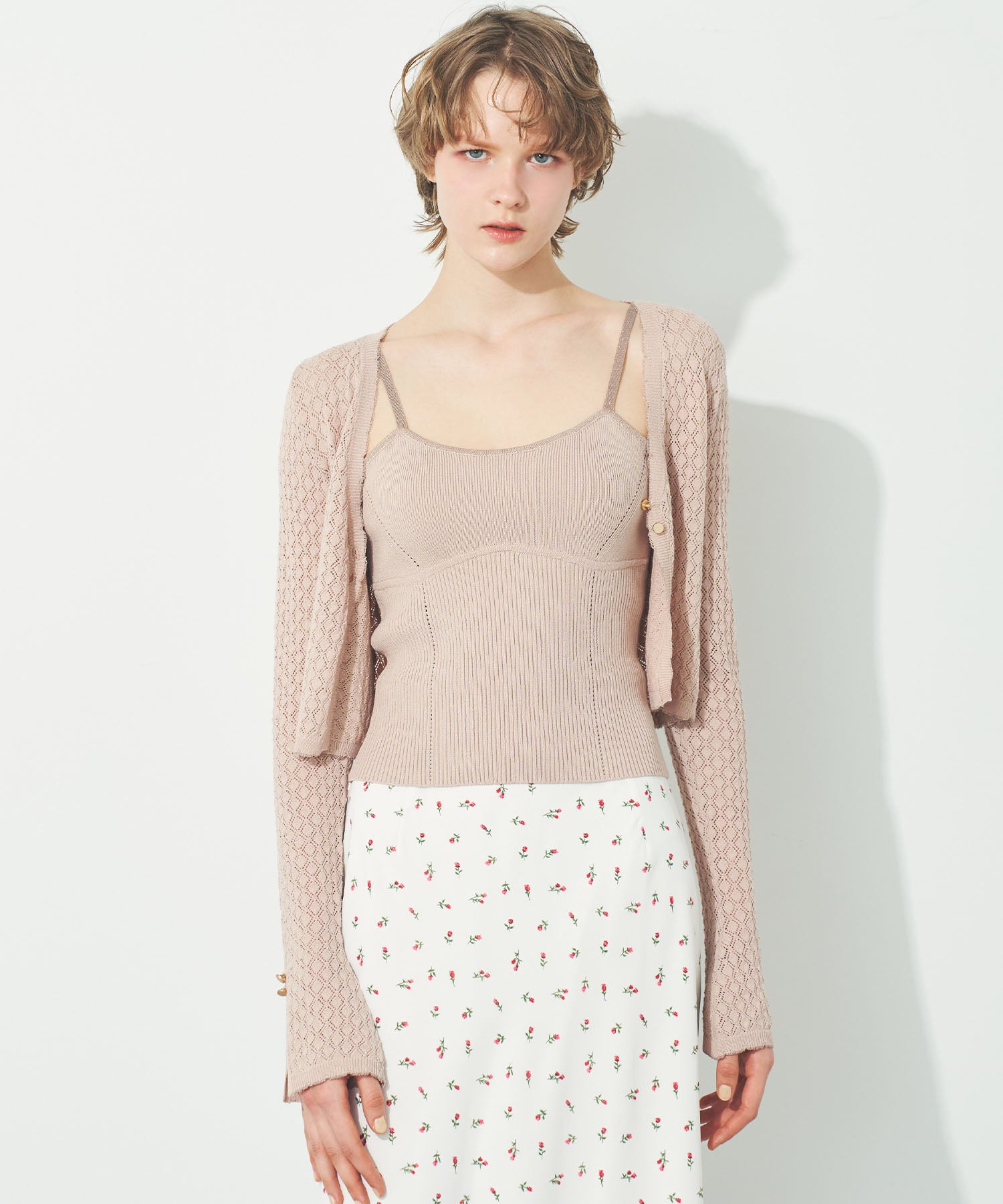 キャミセットアイレットカーディガン