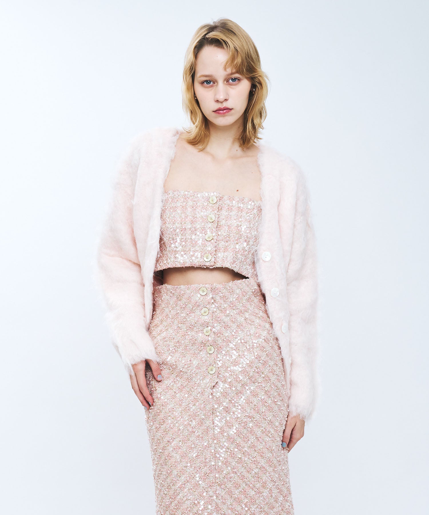 ブラッシュドシャギーカーディガン