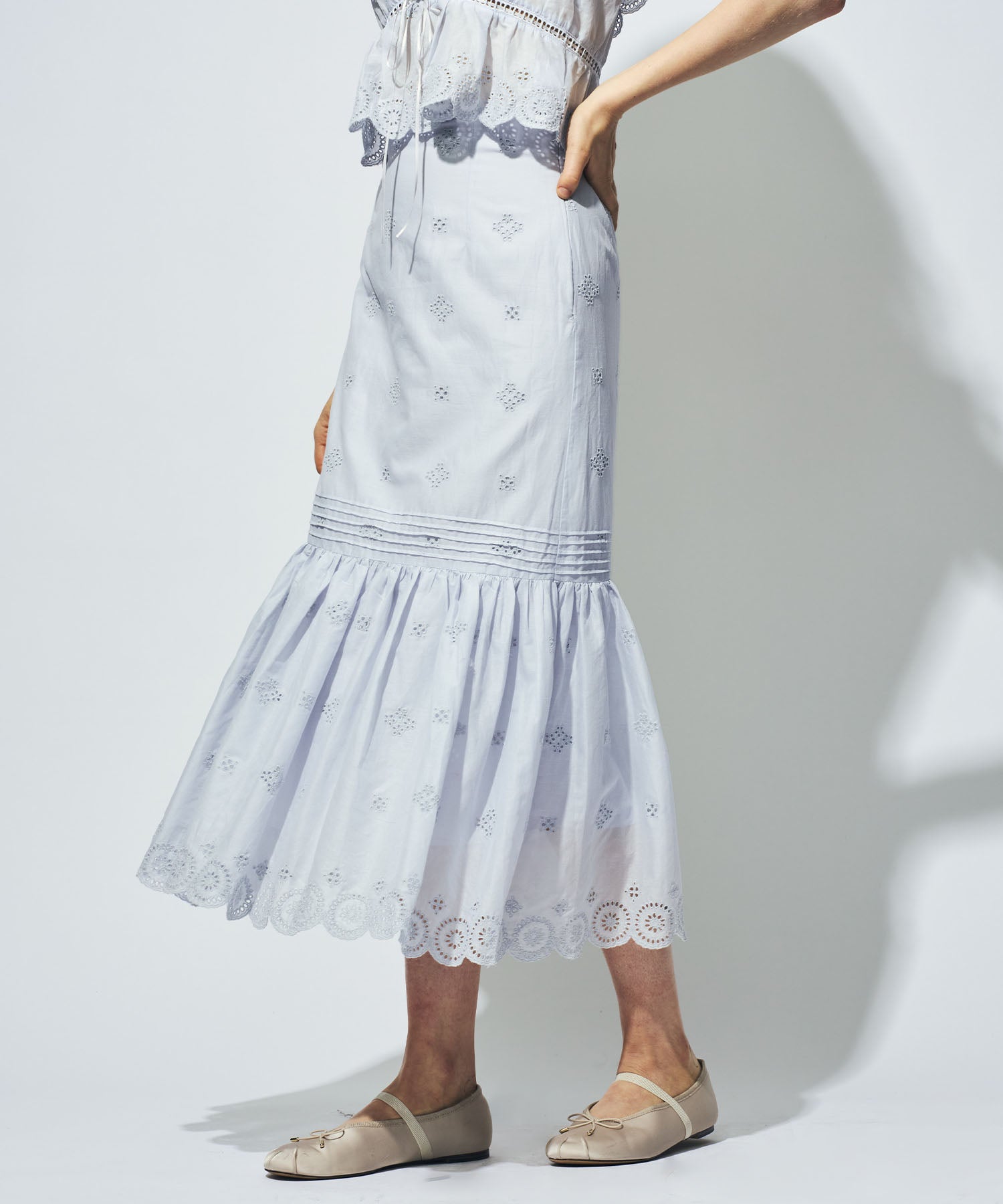 コットンボイルフラワースカート