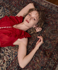 コットンボイルフラワーブラウス