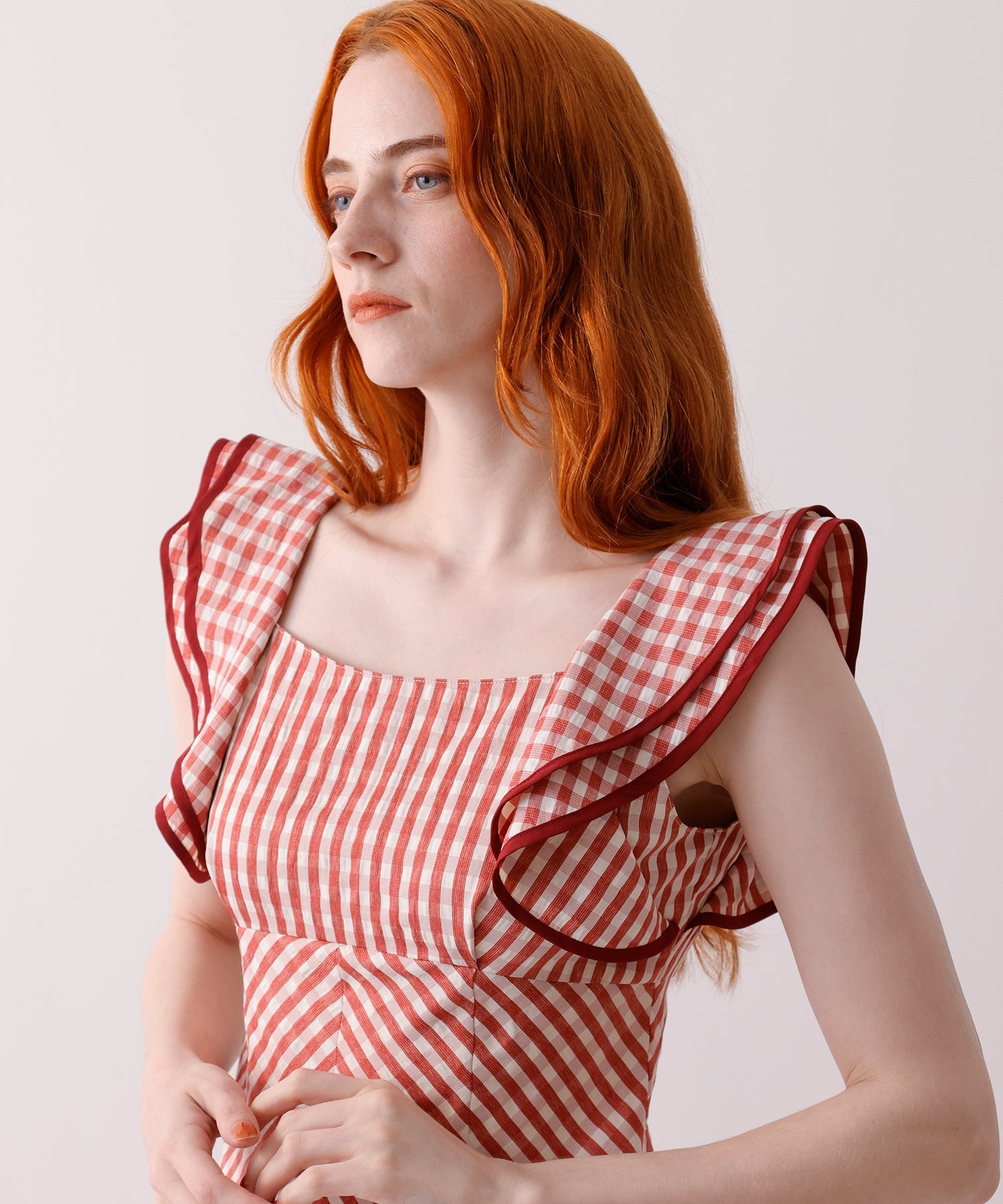 Frill shoulder dress