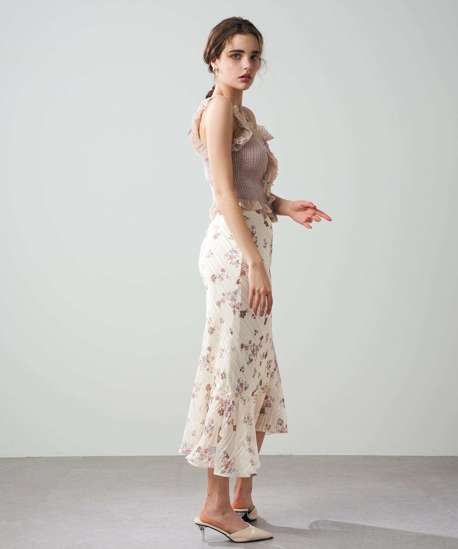 【預訂】亮片條紋花束裙