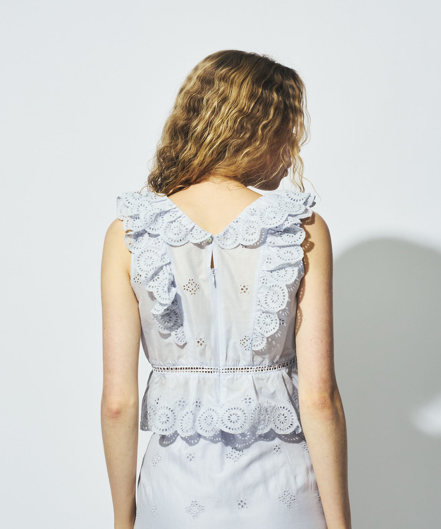 コットンボイルフラワーブラウス