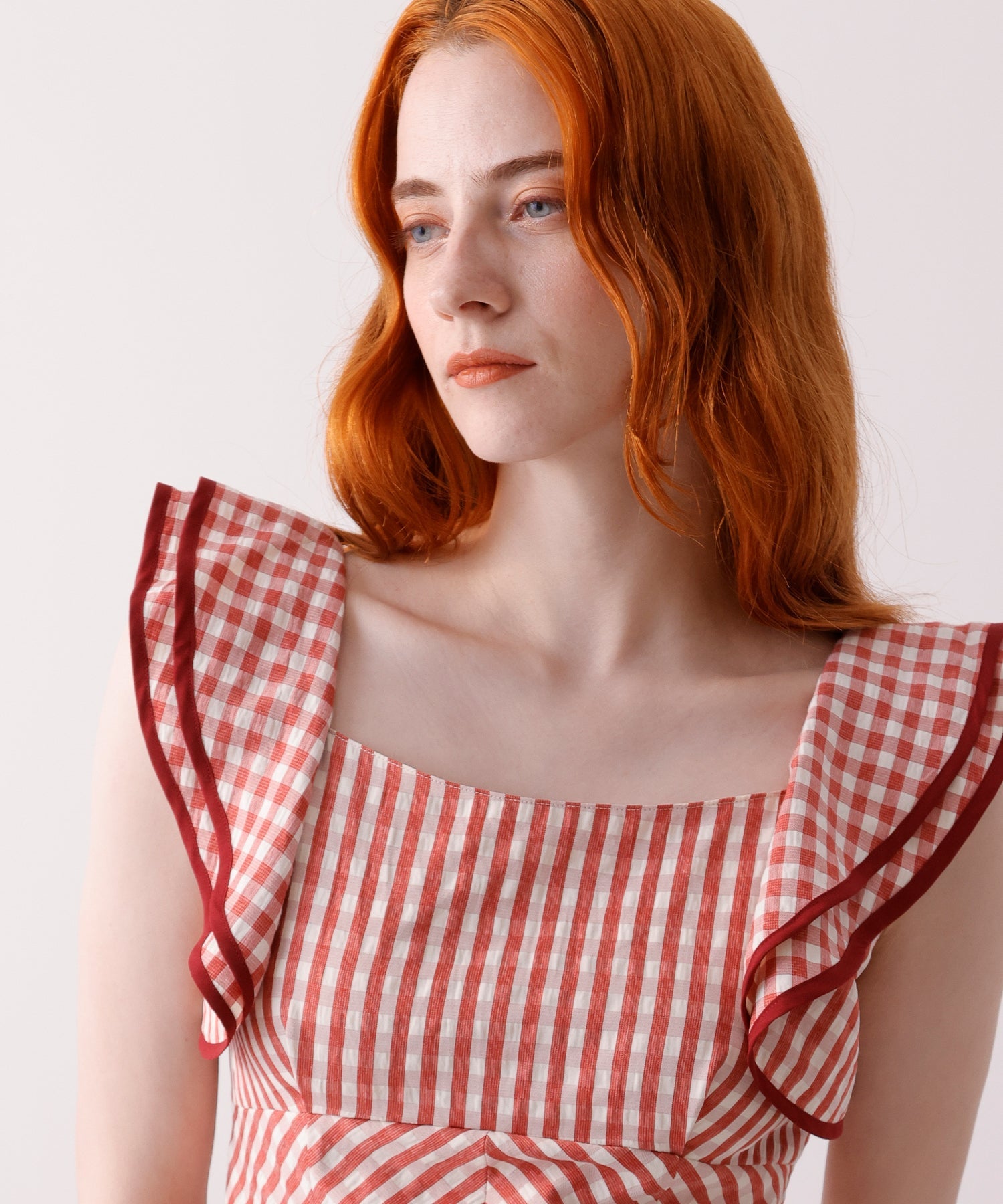 Frill shoulder dress