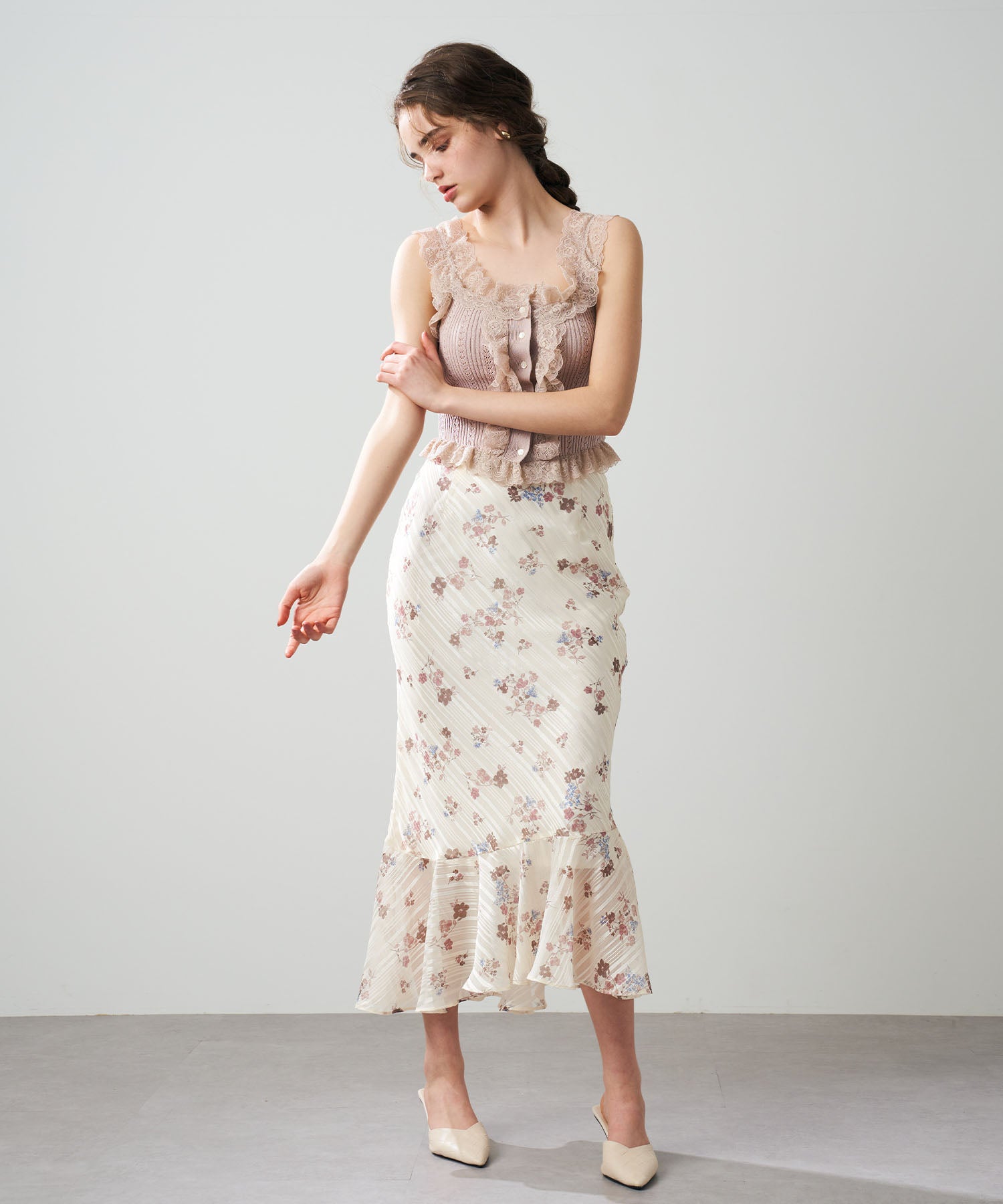 【預訂】亮片條紋花束裙