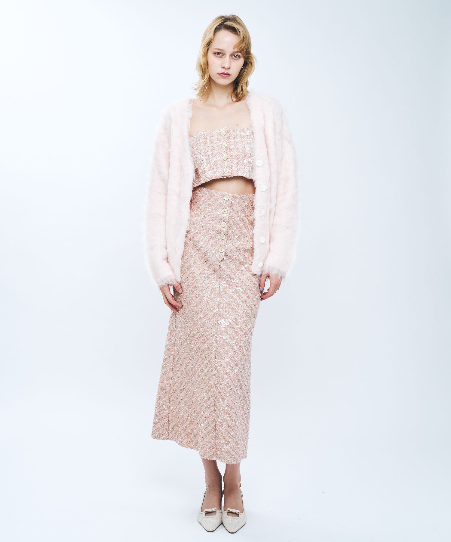 ブラッシュドシャギーカーディガン