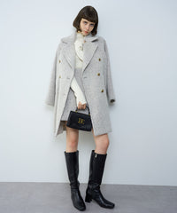 Herringbone Double Button Coat