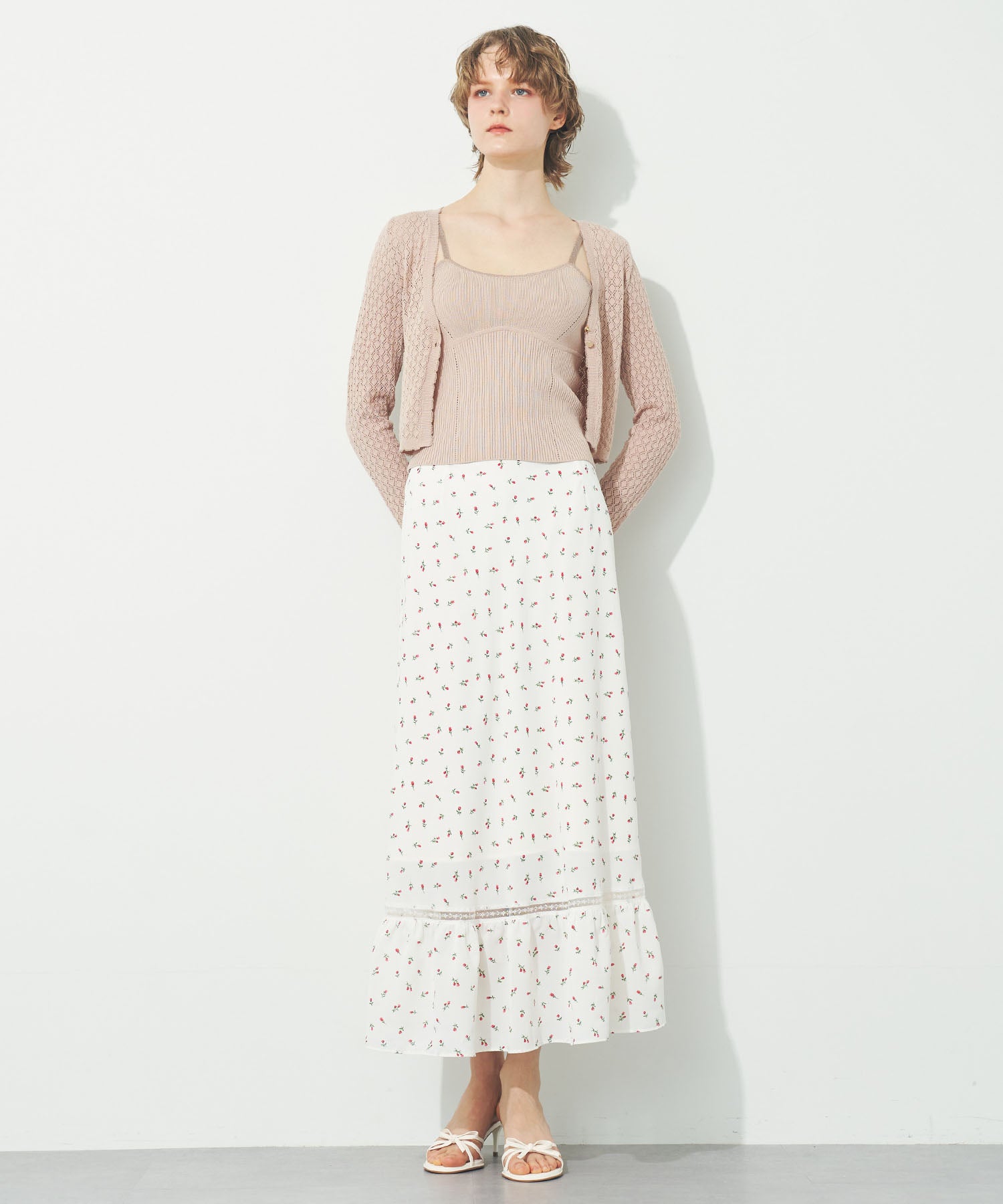 キャミセットアイレットカーディガン