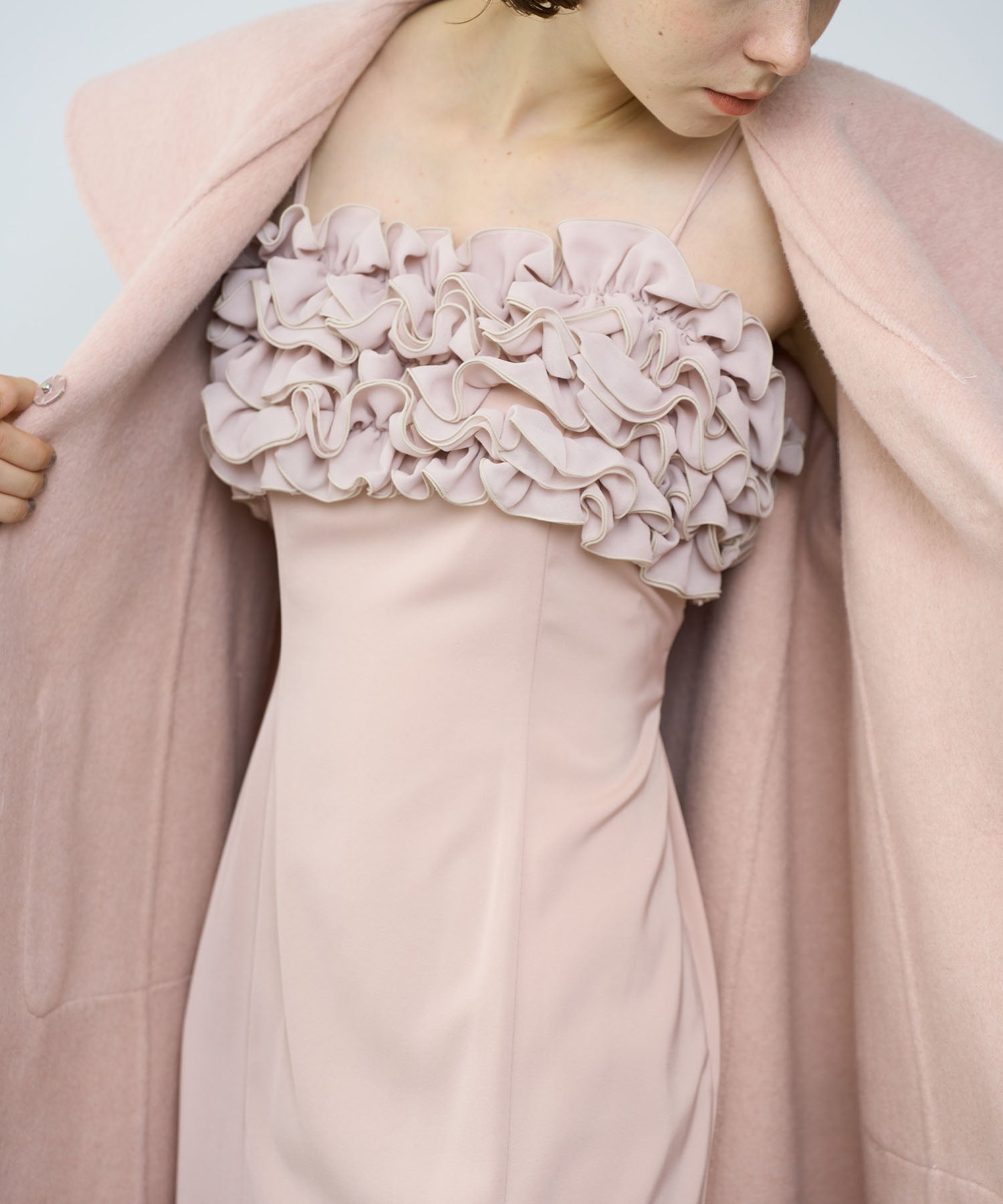 毛皮口袋喇叭外套