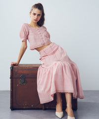 レースピンタックブラウス