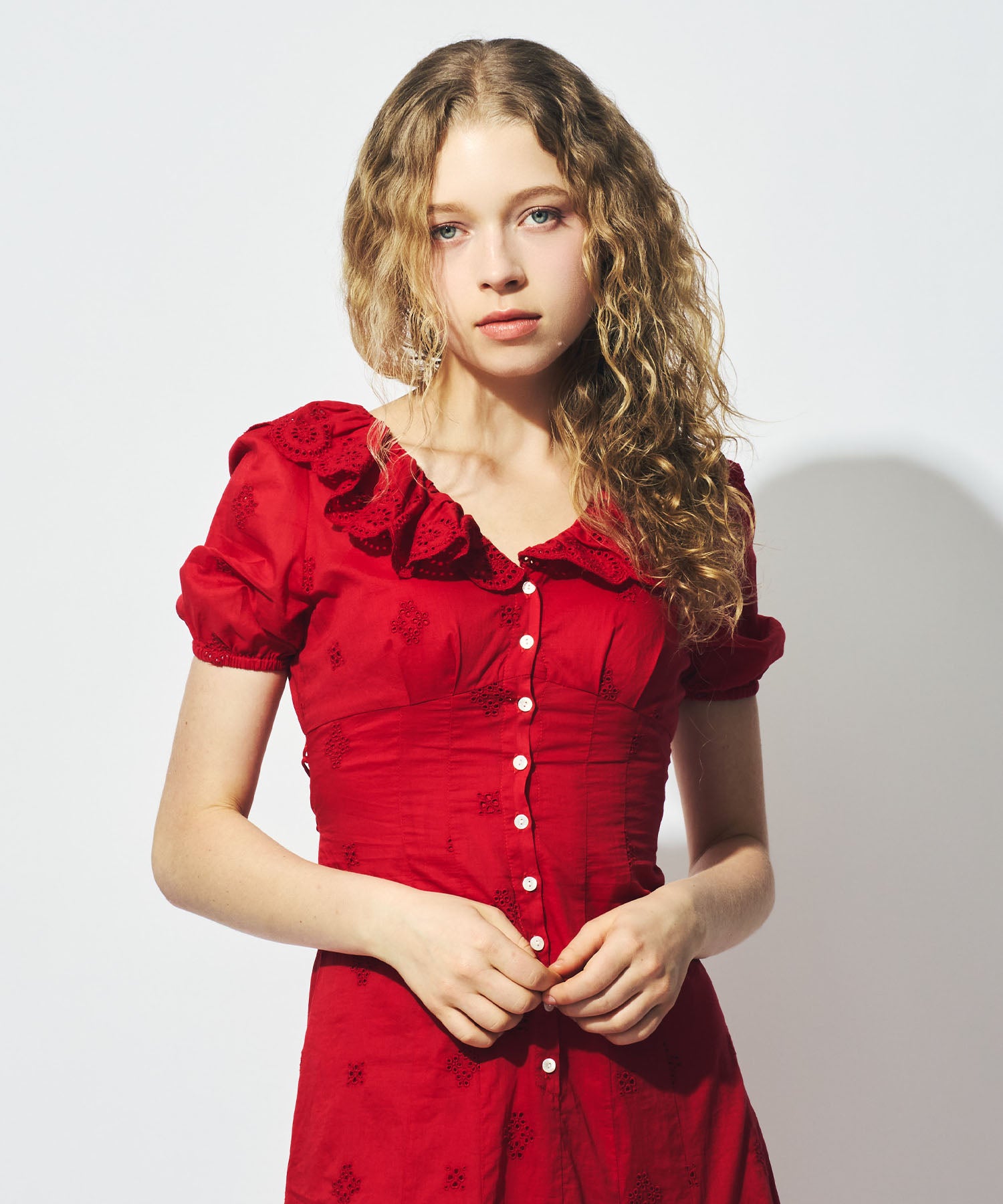 コットンボイルフラワーワンピース