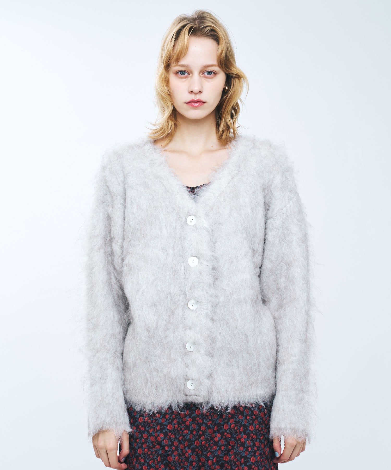 ブラッシュドシャギーカーディガン