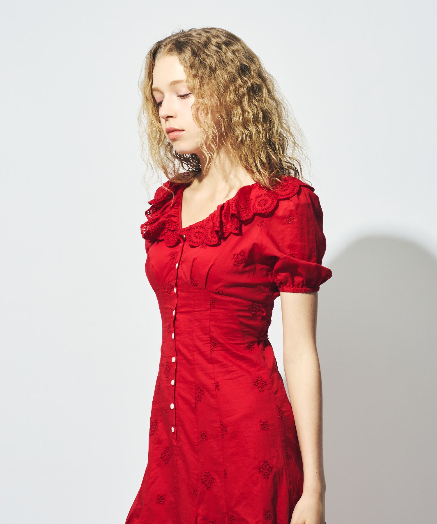 コットンボイルフラワーワンピース