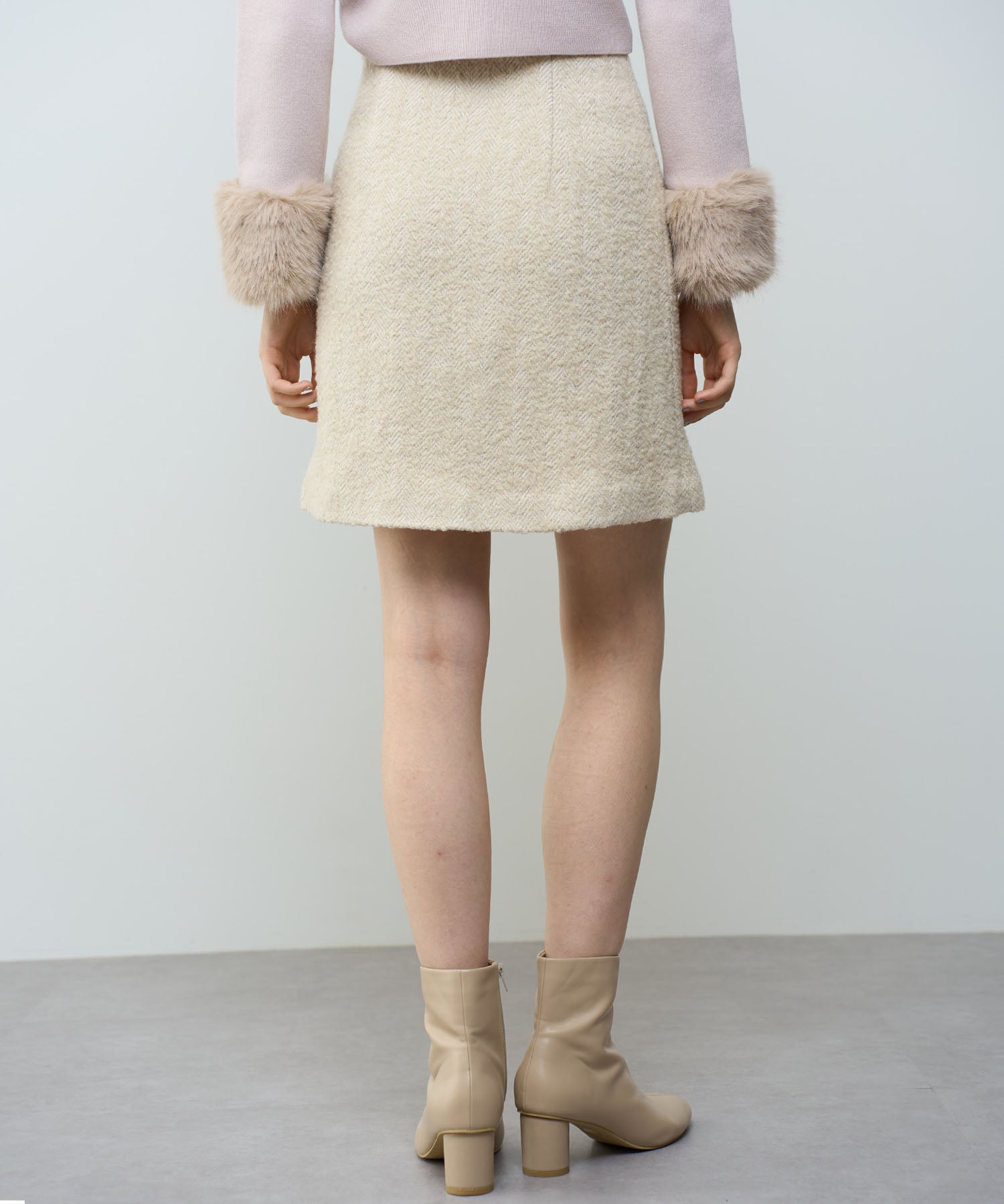 人字紋迷你半身裙