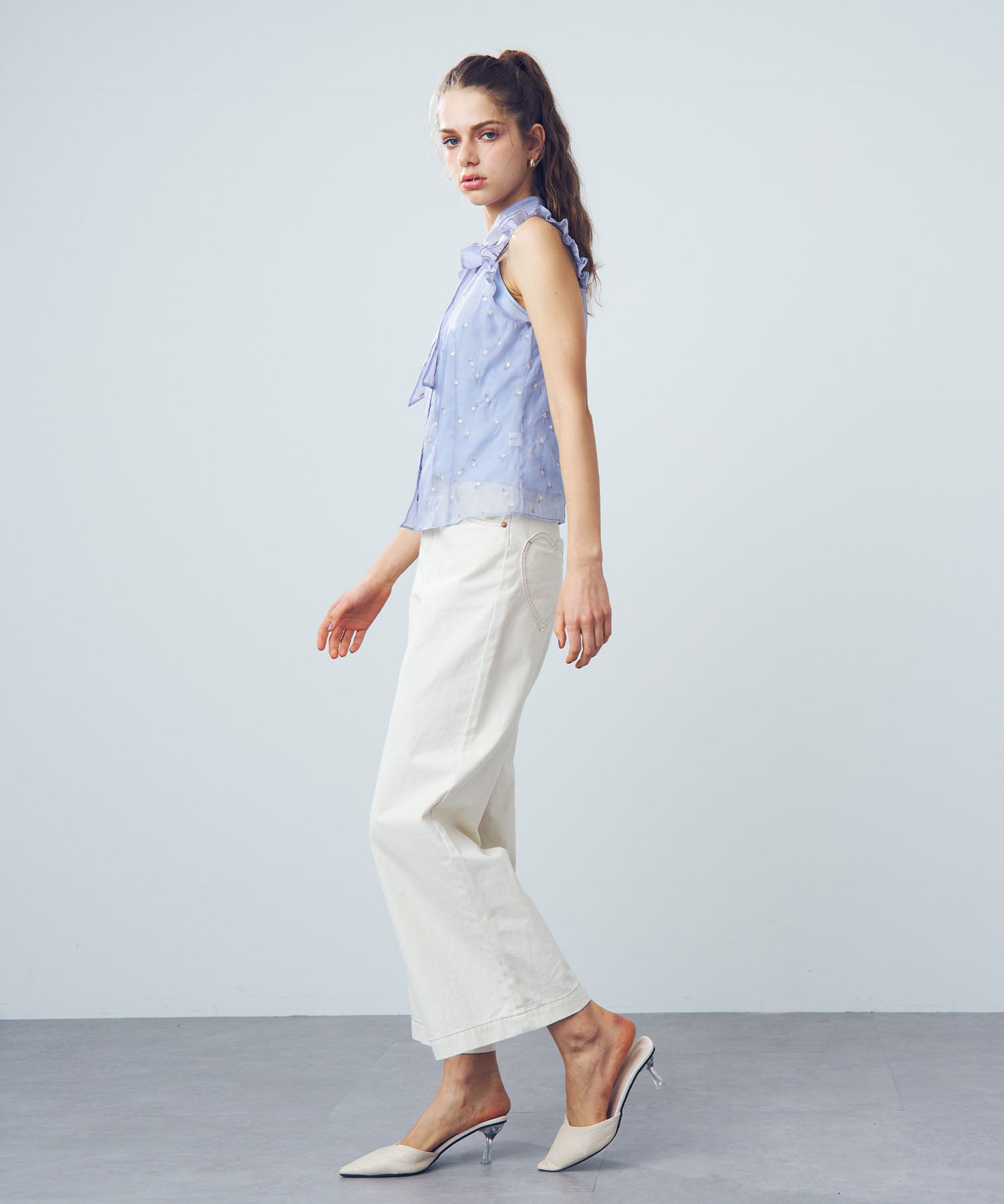 【預訂】迷你亮片花朵襯衫