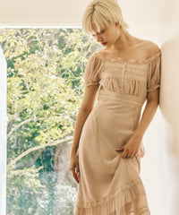 2wayオフショルシフォンドレス