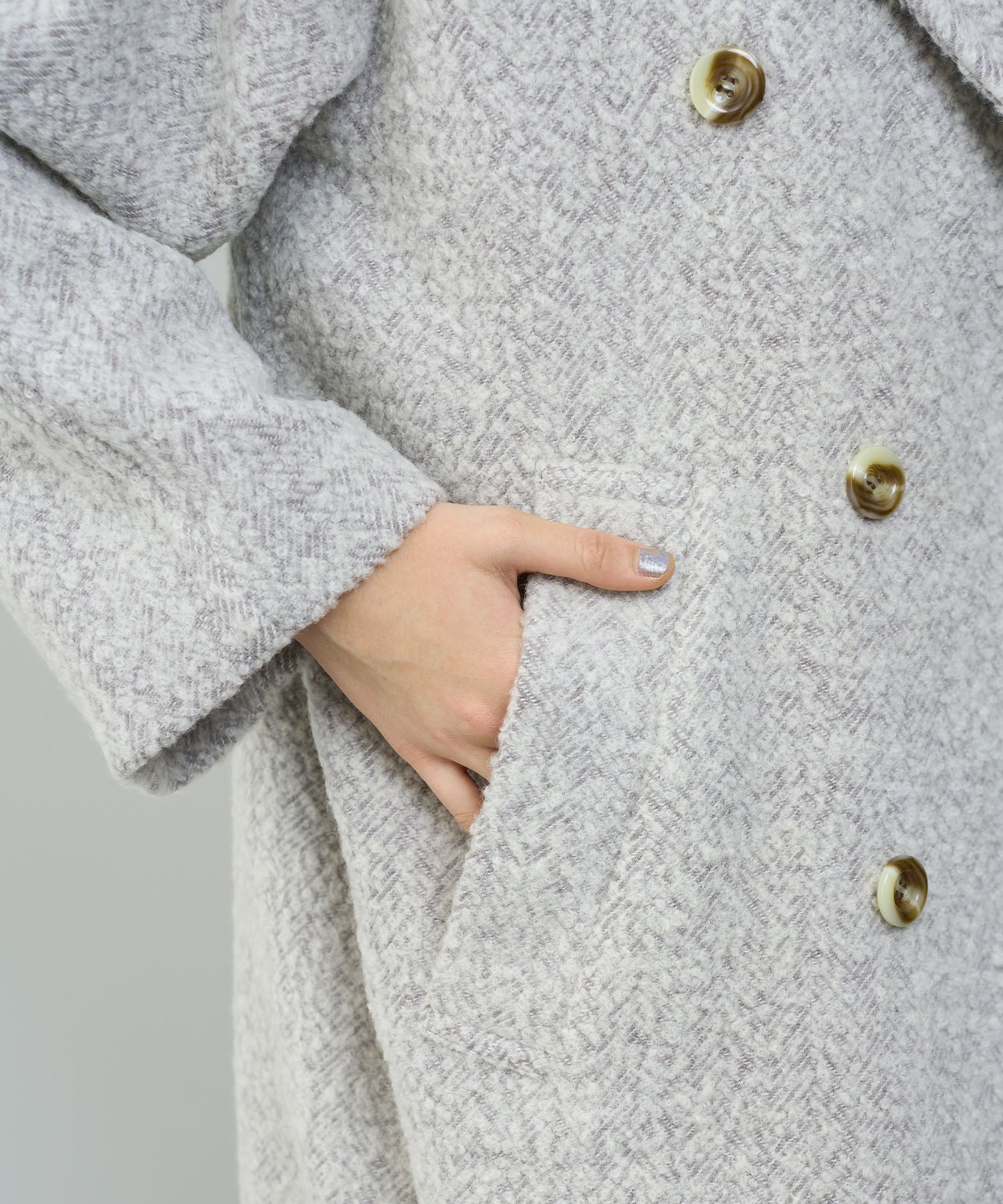 人字紋 W 扣款大衣