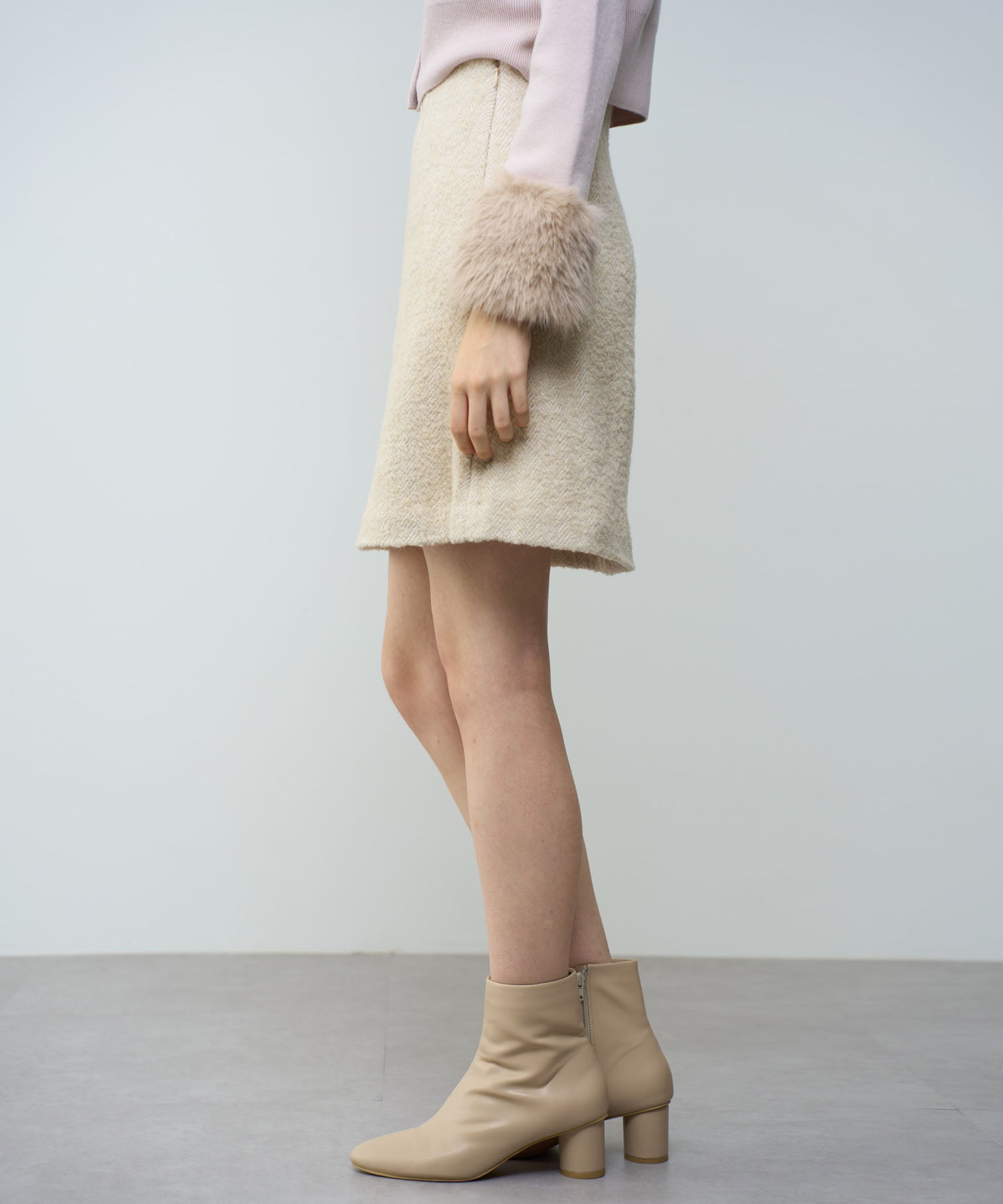 人字紋迷你半身裙