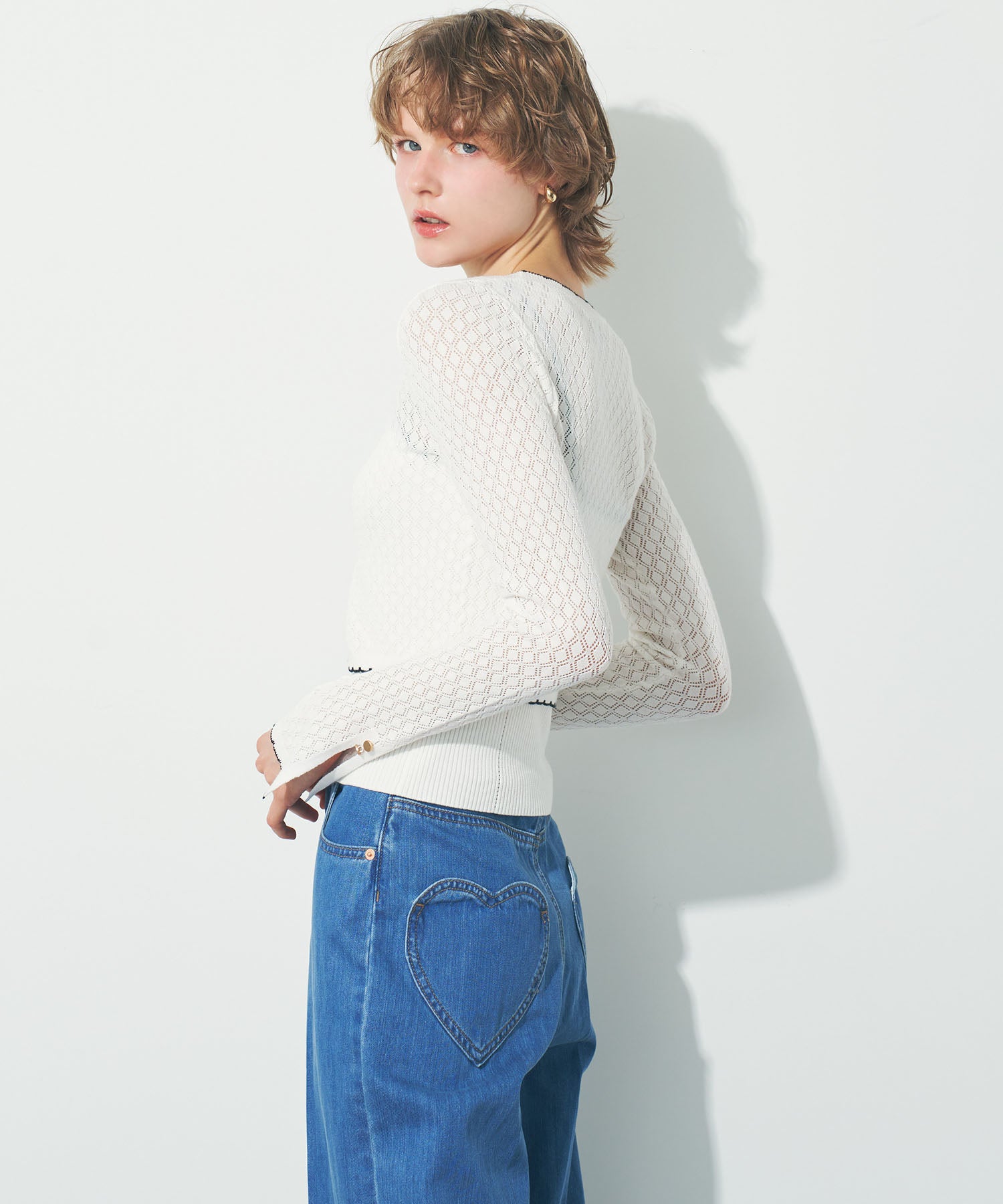 キャミセットアイレットカーディガン