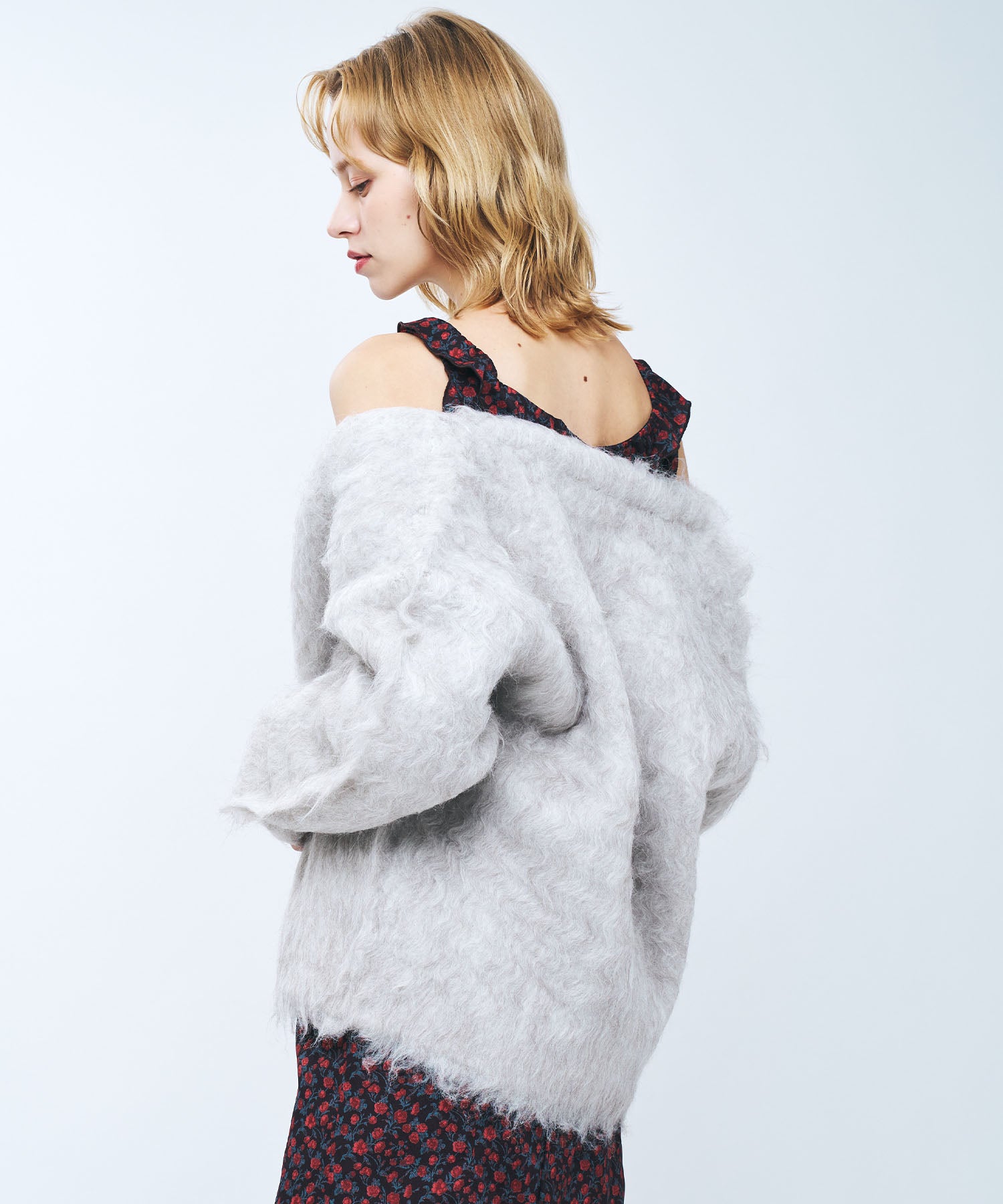 ブラッシュドシャギーカーディガン