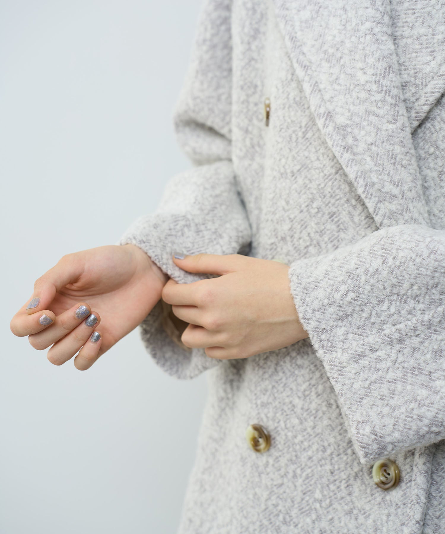 人字紋 W 扣款大衣